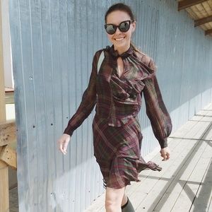 Ralph Lauren Silk Tartan Dress
